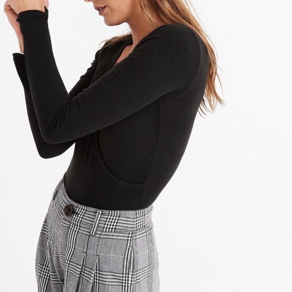 Madewell Black Wrap Bodysuit - Picture 3 of 4